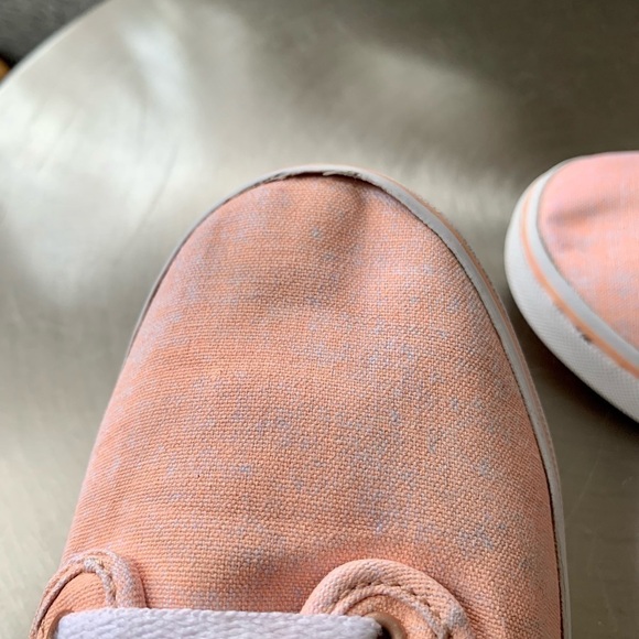 VANS Canvas Lace Up Sneakers skate Shoes hipster Women’s 7 pastel peach coral - Picture 5 of 8